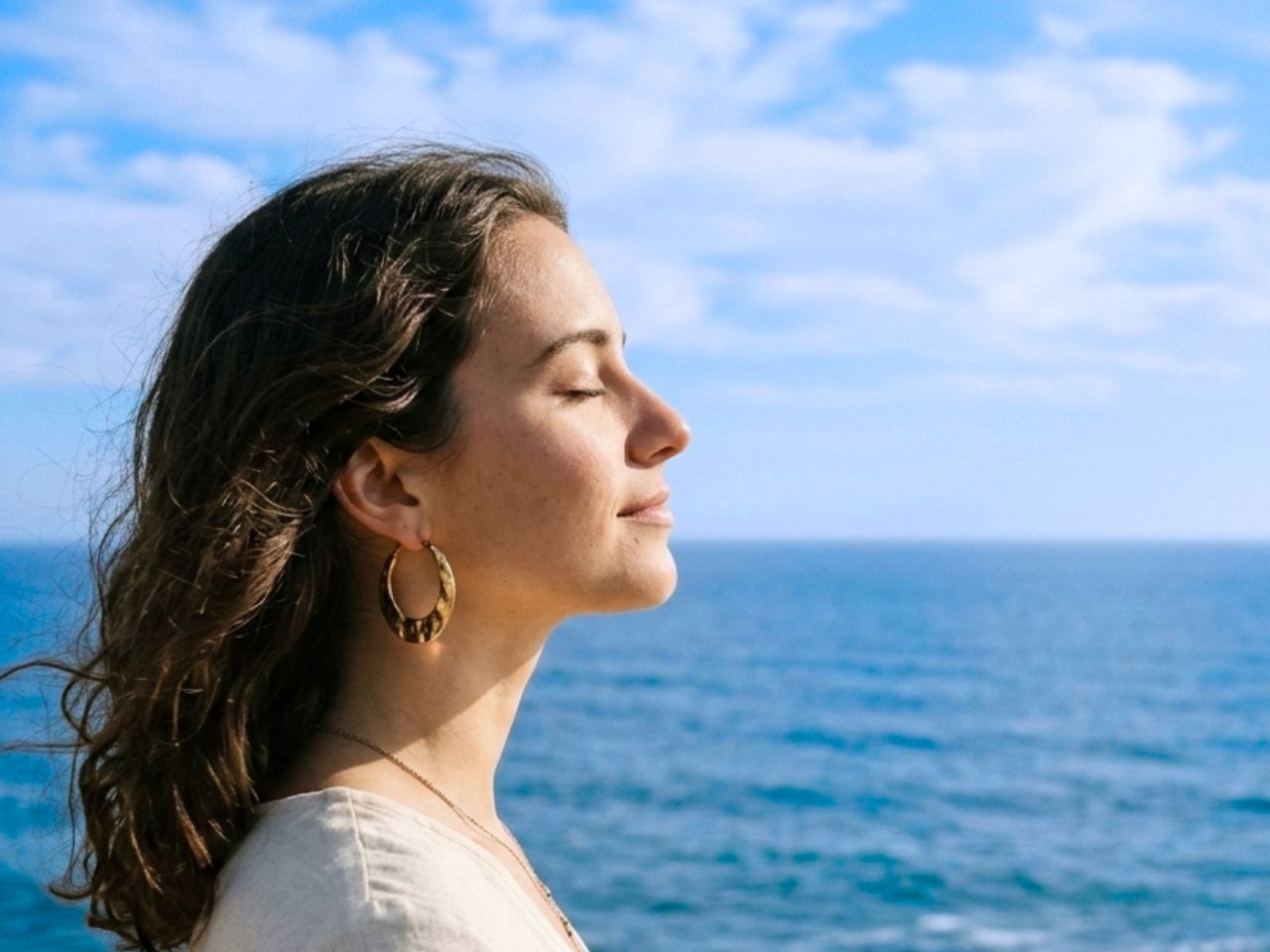Person meditating peacefully